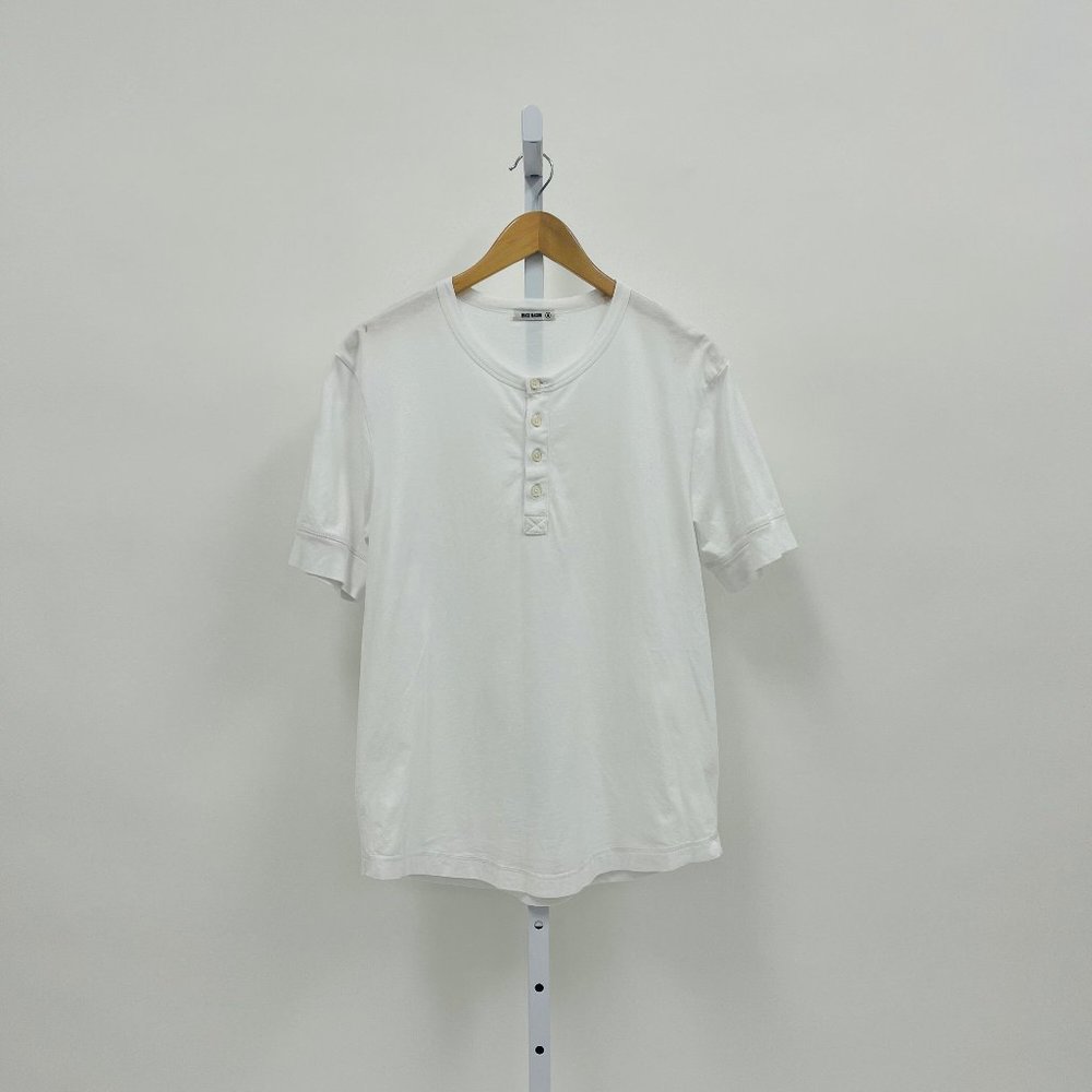 Buck Mason Pima Short Short Sleeve Curved Hem Henley